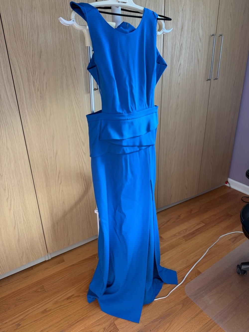 BCBGMaxAzria Cobalt Blue Sleeveless Cutout Maxi Dress